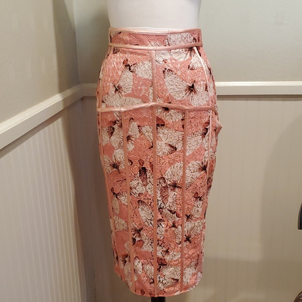 Elisabetta Franchi Butterfly Lace Skirt